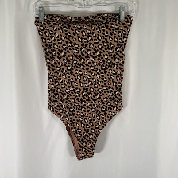Aerie One Peice Swimsuit Women's Small Brown Cheetah Print Sleeveless Padded - Picture 1 of 13